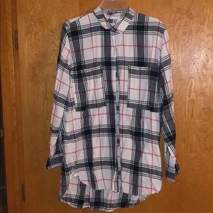 White flannel button down